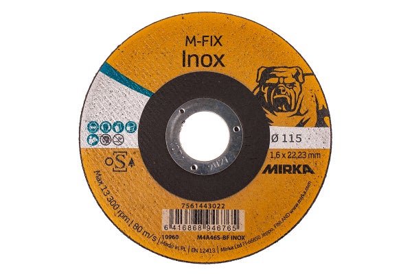 Katkaisulaikka M-FIX 115x1,6x22,2mm M4A46S-BF Inox